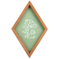 Handmade Sage Green Mushroom Farmhouse Home Wall Decor Wood Diamond Frame Mushroom Aesthetic Art Boho Decor