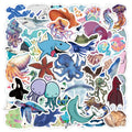 50 Pcs Marine Life Graffiti PVC Self Adhesive Stickers for Helmet Handbag Phone Case Suitcase Refrigerator Books Decoration