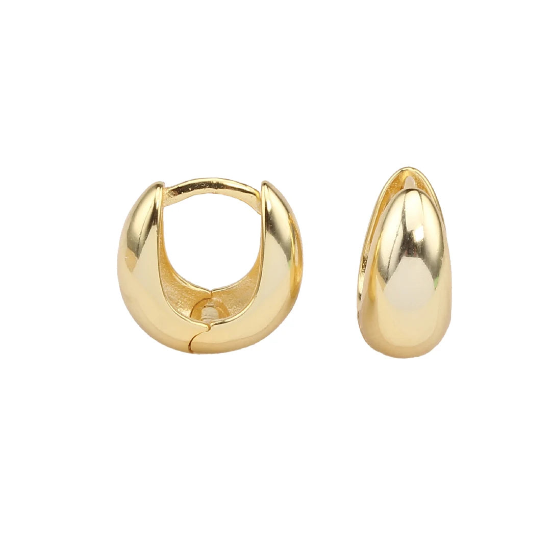 Hot Selling Real Gold Plated Sterling Silver 925 Earrings Women 2022 Chunky Hoops
