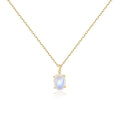 Abiding Fashion Women Daily Wear S925 Sterling Silver Jewelry Oval Cabochon Cut Natural Milky Blue Moonstone Pendant Necklace