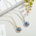 HOVANCI Hot Selling Blue Eye Pendant Necklace Paved Crystal Evil Eyes Necklace