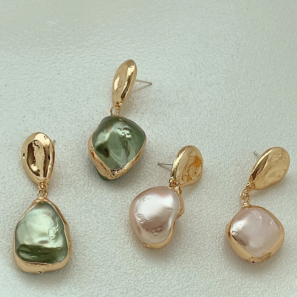 New Style Irregular  Shaped Pearl Earrings Natural Stud Earrings for Women Fashion Jewelry