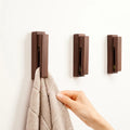 Quick Drying Adhesive Natural Black Walnut Wooden Towel Hooks