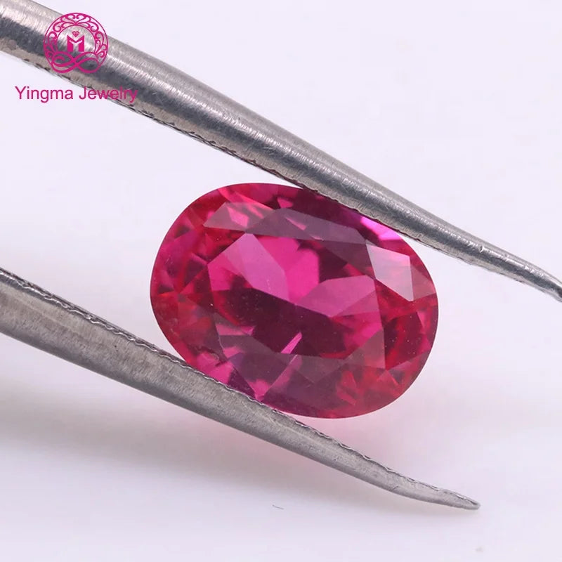 Yingma Lab Created Loose Gemstone Oval Shape Lab Grown Sapphire 5x7MM-9x11MM OEM/ODM Ruby Sapphire Lab Grown Synthetic Stone MegaBDM