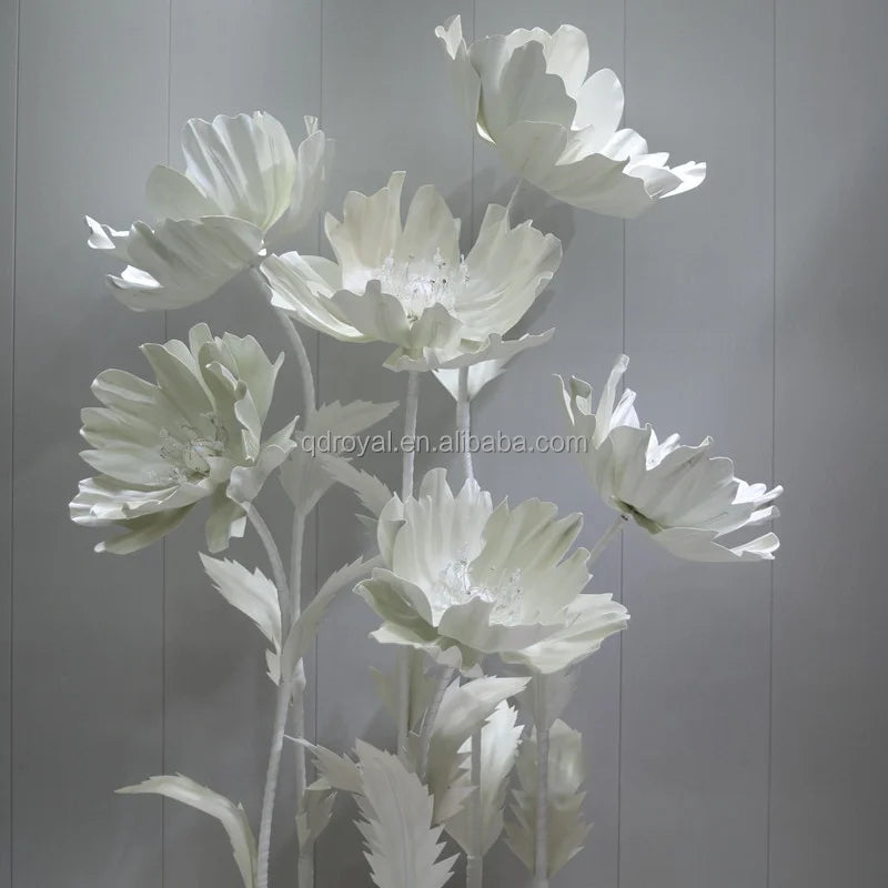Large Self-Standing Artificial Flower Set Giant Paper Material Colorful Floral Table Decoration Christmas Spring Events Home