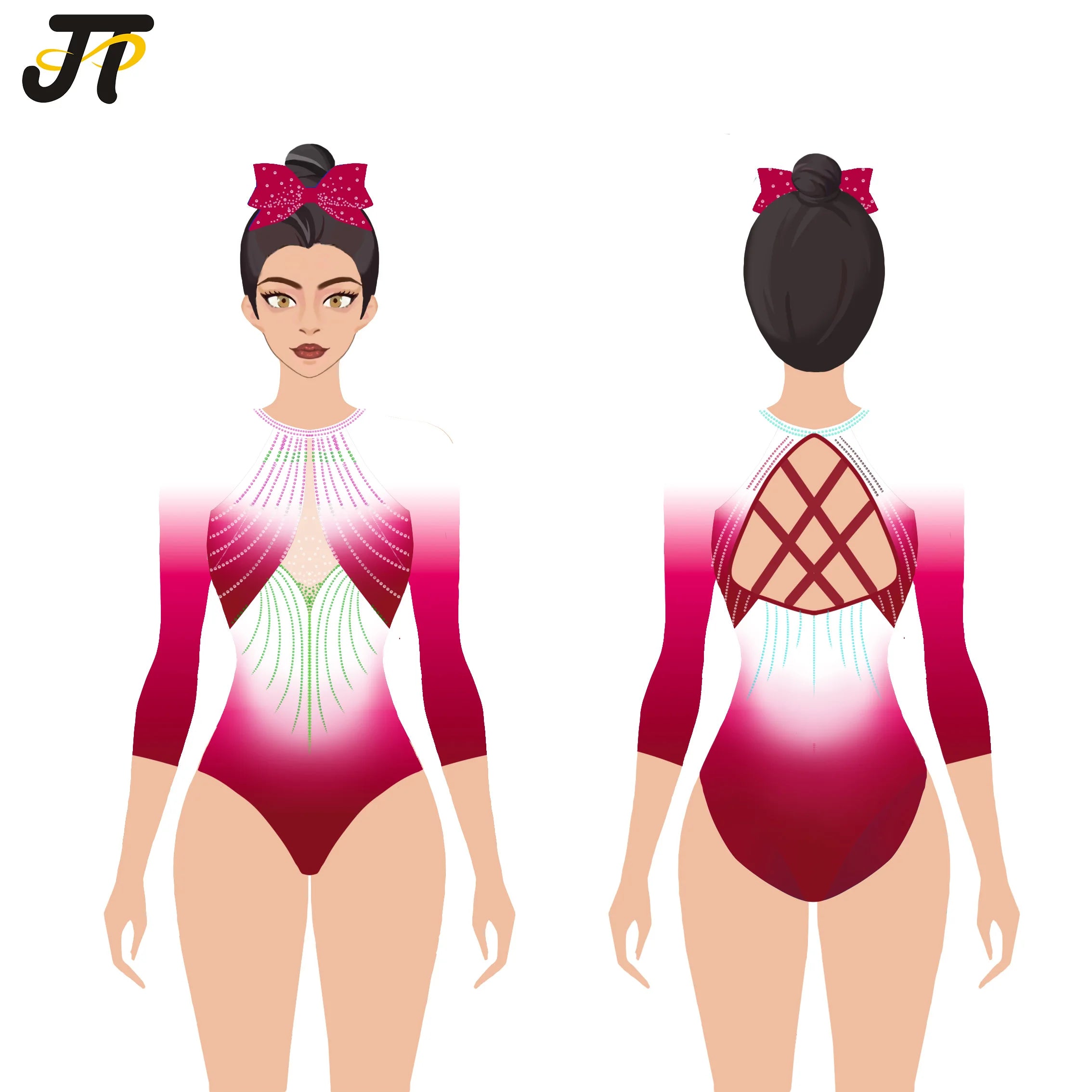 Girls Rhythmic Professional Artistic Gymnastics Leotard Breathable Gymnastics Leotards for Training Competition