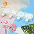 AK 4-cavity Silicone Ice Cream Mold Ice Cube Tray Chocolate Cake Pops Molds DIY Dessert Homemade Tools Reusable Molds