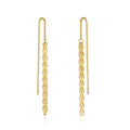 Wholesale 925 Sterling Silver Fashion Unique Design 14k Gold Plated Hoop Long Tassels Earrings for Women