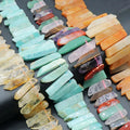 Natural Healing Crystal Stone Labradorite Flat Strip Irregular Flat Piece Jewelry Accessories Diy Beaded Loose Beads Wholesale