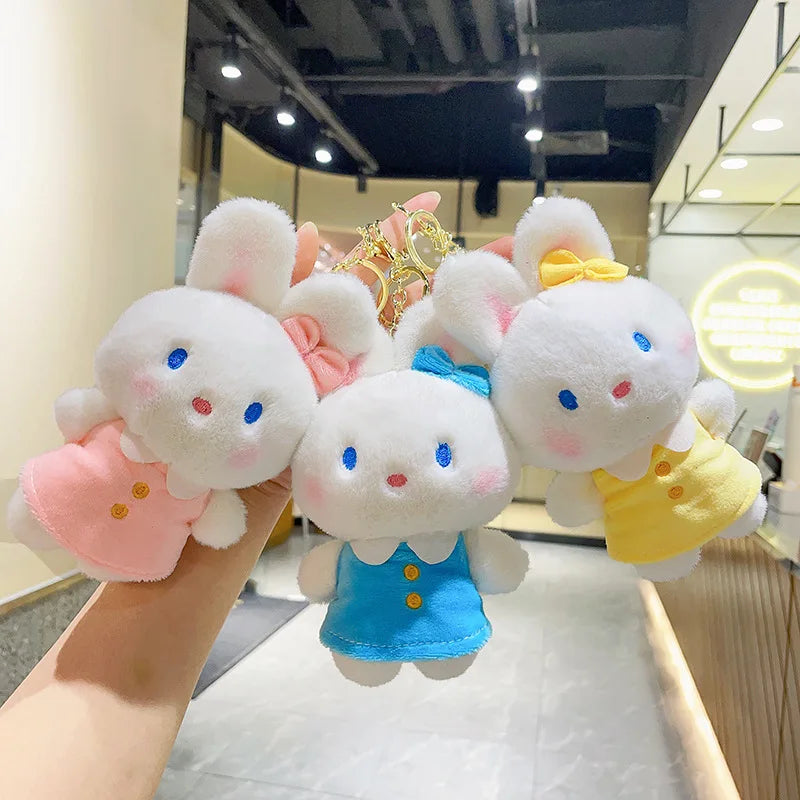 16cm Skirt Rabbit Plush Doll Cartoon Key Ring Figurine Couple Dolls Toy Plush Keychain Wholesale