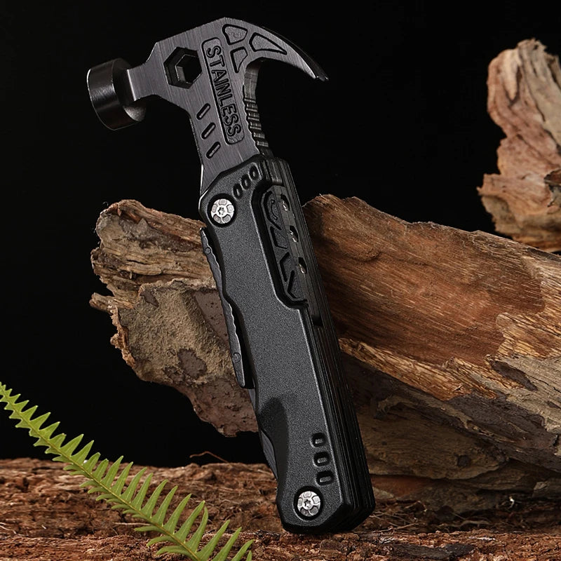 Survival Camping Multifunctional Pliers Multitool Claw Hammer Stainless Steel Tool With Nylon Sheath for Outdoor Hunting Hiking