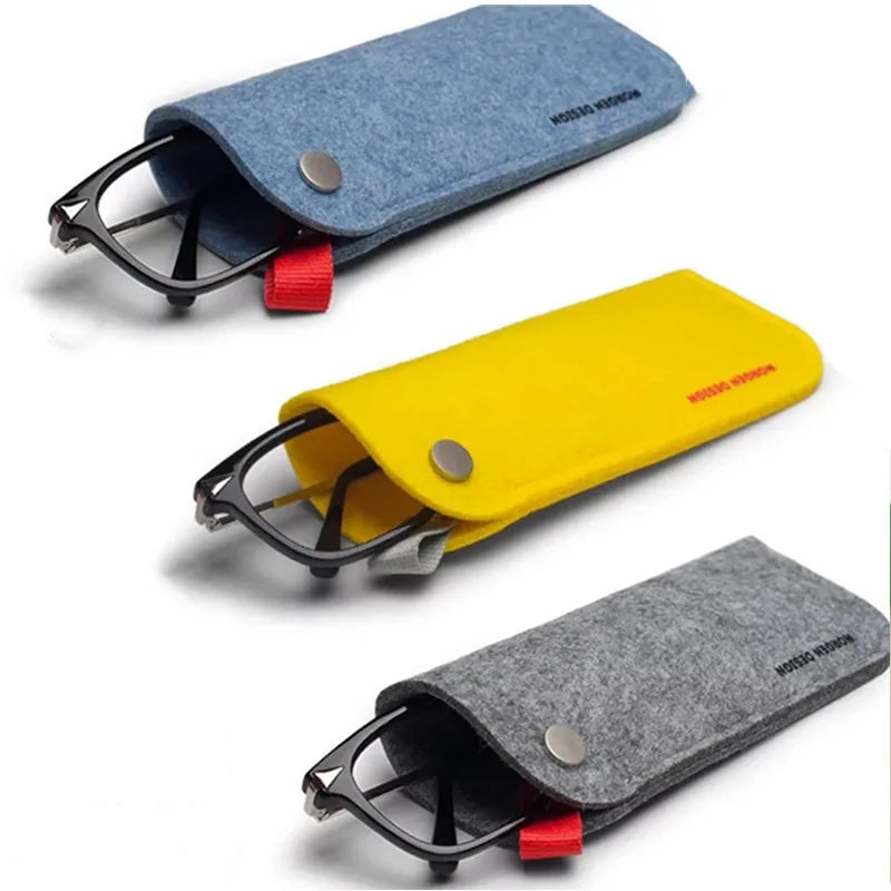 High-quality Portable Handmade Custom Easy to Carry Eyewear Pouch Eyeglass Storage Bag Polyester Felt Glasses Cases Felt Clip