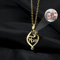 Stainless Steel Double Heart Zircon Diamond Letter Pendant Necklace  Customized Photo
