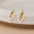 925 Sterling Silver Earrings 18k Gold Plated Earrings 4-5mm Cultured Pearls Drop Earrings