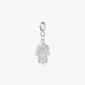 Modian 925 Sterling Silver Fine Jewelry Accessories Lucky Hand of Fatima Pendant Charm Fit Women Original DIY Bracelet Necklace