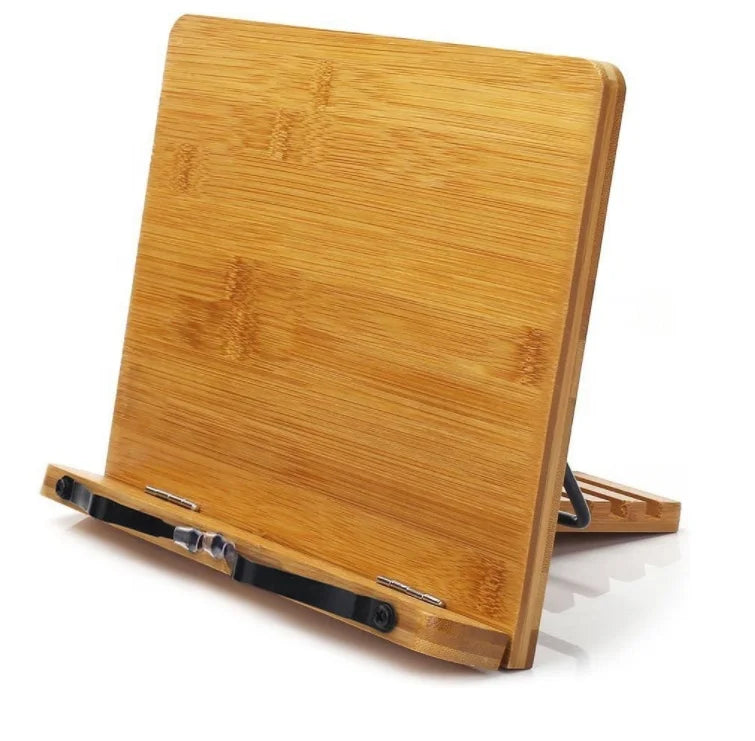 Page Paper Clips-Cookbook Reading Desk Portable Sturdy Lightweight Bookstand Adjustable Book Holder Bamboo Book Stand