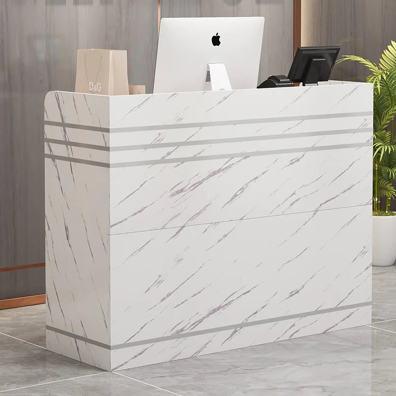 Modern Style White Color Commercial Reception Desk for Hotels Gyms Malls Small Cloth Stores