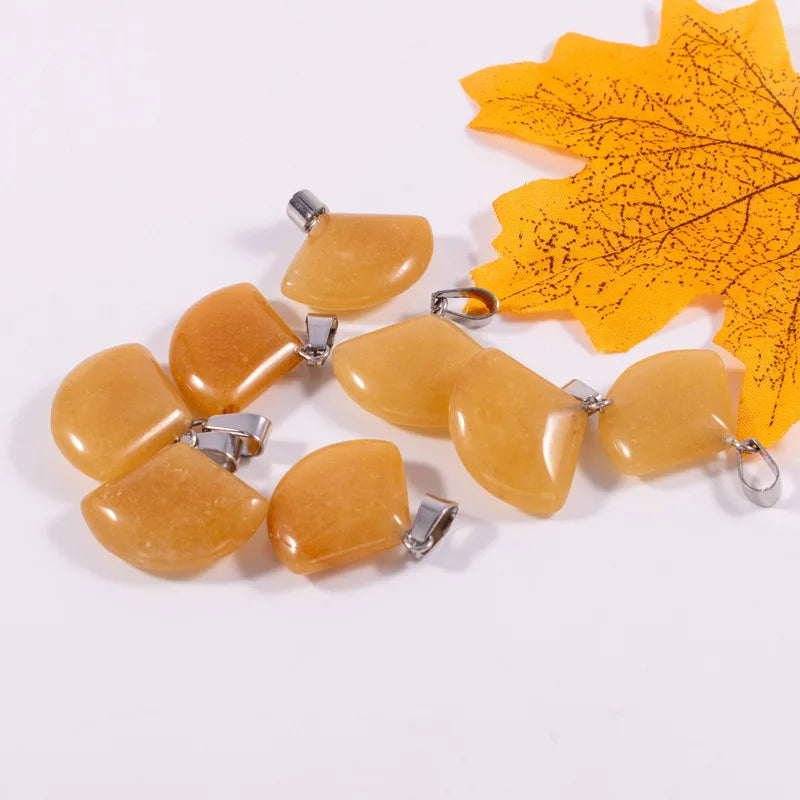 Huiying Gem necklace gemstone jewelry red aventurine sector shaped pendant for lovers jewelry