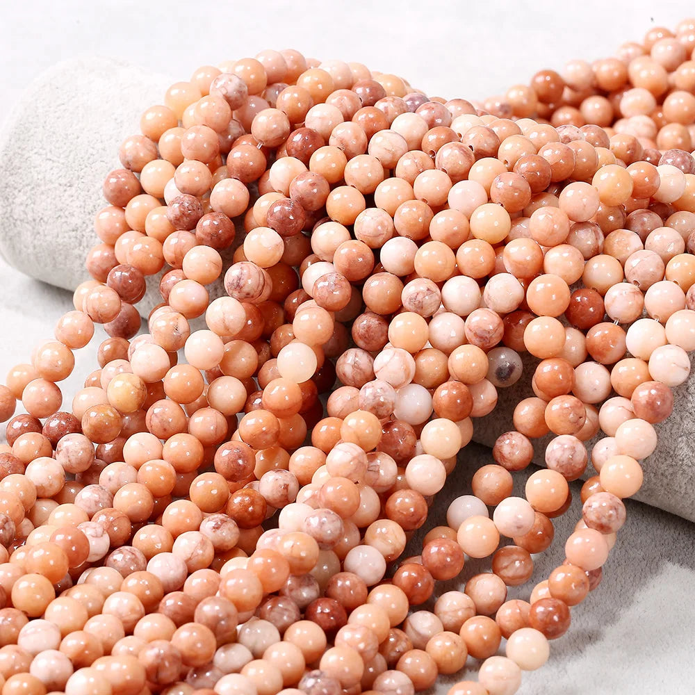 Natural 4mm to 12mm Red Network BeadsNatural Crystal Gemstone Loose BeadsRound Energy Healing Beads for Jewelry Making