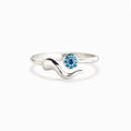 Minimalist Geometry Ring Inlaid Zircon Ring Adjustable Devil's Eye Ring for Women