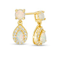 Great Collection Women Jewelry Unique Delicate Pear Shaped Opal CZ Topaz Frame Drop Earrings S925 Vivid Elegant Wholesale