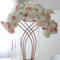 Wholesale Silk Flower Runner With Green Leaves Pink Purple Arrangements Table Centerpiece for Wedding Decor