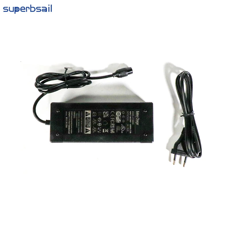 Superbsail EU Stock E Bike Charger 54.6V 2A GX-16 Connection for V20 Parts Electric Bike Conversion Kit Electric Bicycle Charger