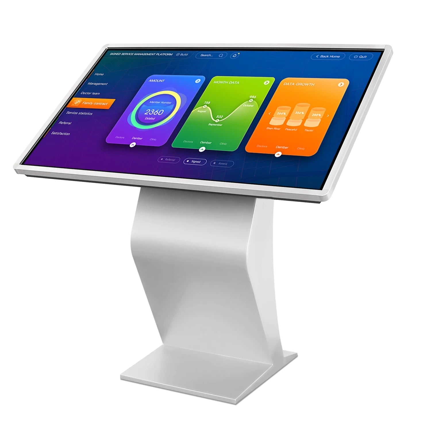 43 Inch Information Kiosk Self Service Terminal Floor Stand Digital Interactive Touch Screen Kiosk
