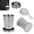 Berry Stainless Eco-Friendly Camping Telescopic Portable Shot Glass Premium Travel Stackable Metal Collapsible Cup Keychain