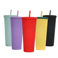 Custom logo Stud Tumbler Water Mug Coffee Ice Double Walled 700ml 24 oz  with Leak Proof Lid and Reusable Straw Cup