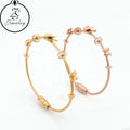 Zircon Diamond Gold Plated Cuff Fashion Stainless Steel Wire Jewelry Twisted Cable Butterfly Bangle Bracelet Girls