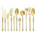 304 Luxury Golden Cutlery Set Stainless Steel Knife Fork Spoon Gold Flatware Set Matte Gold Cutlery Set for Wedding