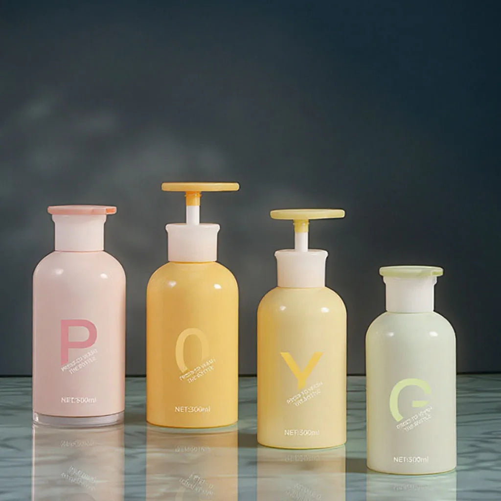 Luxury 300ml PET Material Push Pump Lotion Bottle Suitable for Shampoo Shower Gel Conditioner Plastic Packaging