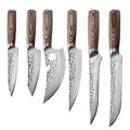 6-Piece Boning Knife Set with Pakkawood & 4cr13 Carbon Steel Utility Viking Butcher Knife Durable Metal Material