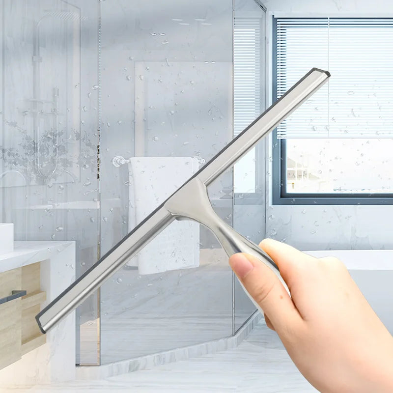 Top Seller 10 Inch Stainless Steel Luxury Customized Kitchen Window Washer Squeegee 1000 Stick Suction Cup Rubber Glass Shower