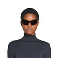 ADE WU KD80035 Women's Fashion Rimless Sunglasses One Piece Cat-eye Y2K Sun Glasses Color Film Cycling Windproof Sports Eyewear