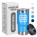 14oz Powder Coated Stainless Steel Can Cooler With Dual 2 Lids Mug Cups Colorful Car Mug