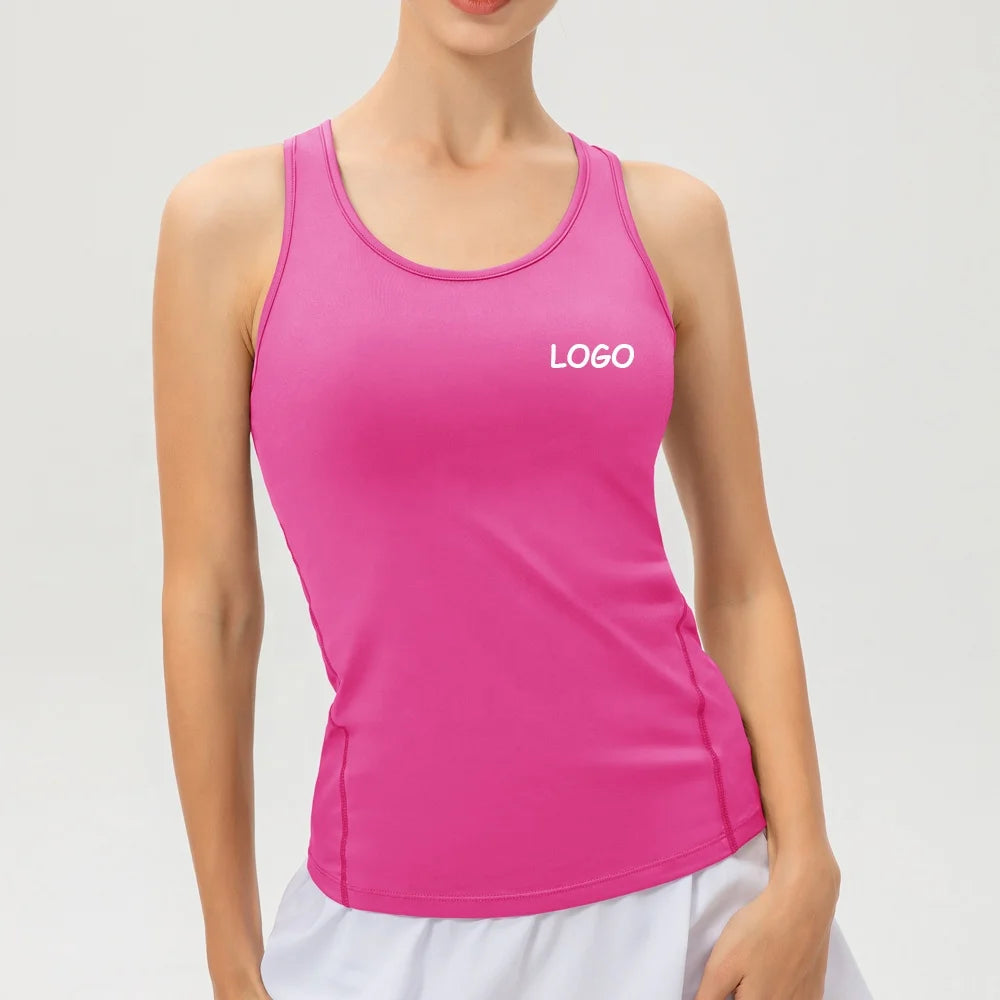 High Stretch Compression Sports Tank for Women Yoga Tank Top Custom Logo Racerback Fitness Tank Breathable Workout Top