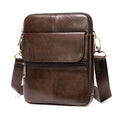 Hot Sale Quality Genuine Leather Men Small Shoulder Crossbody Bag Casual Travel Messenger Bags with Handle