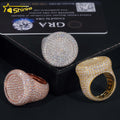 Stock Pass Diamond Tester Hip Hop Jewelry 925 Silver Fully Iced Bubble Edge Round Diamond Moissanite Men Ring Pinky Ring MegaBDM