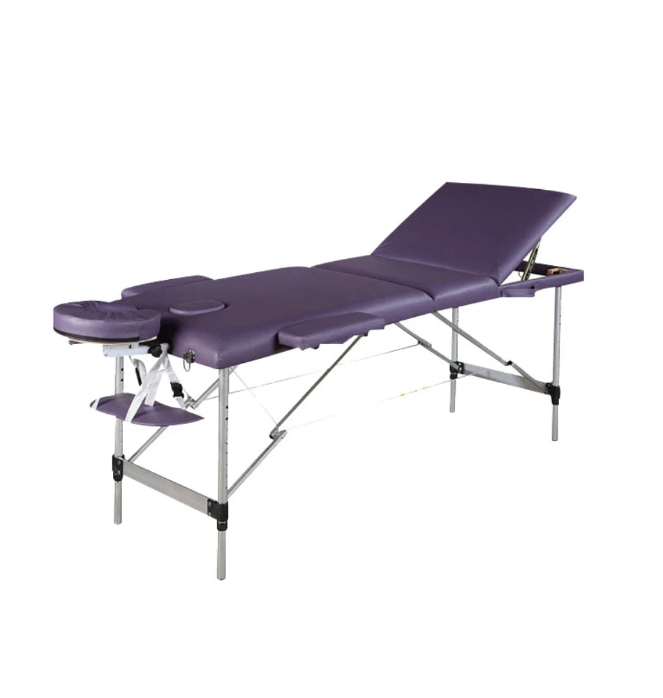 SW 3 Section Aluminum Metal Purple Massage Tables&beds Beauty  Bed Set Folding Table Facial Portable Massage Bed