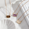 Fashion Healing Natural Candy Jade Stones tiger Eye Amethyst White Crystal Chain Pendant Necklace Women Jewelry Stone