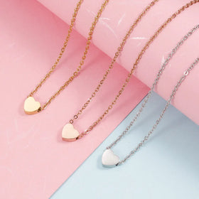 Fashion Customized Jewelry Stainless Steel Blank Heart Charm Pendant Necklace for Women