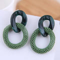 Women's New Style Colorful Geometric Plant Flower Resin Acrylic Drop Earrings Fashionable Floral Ear Jewelry