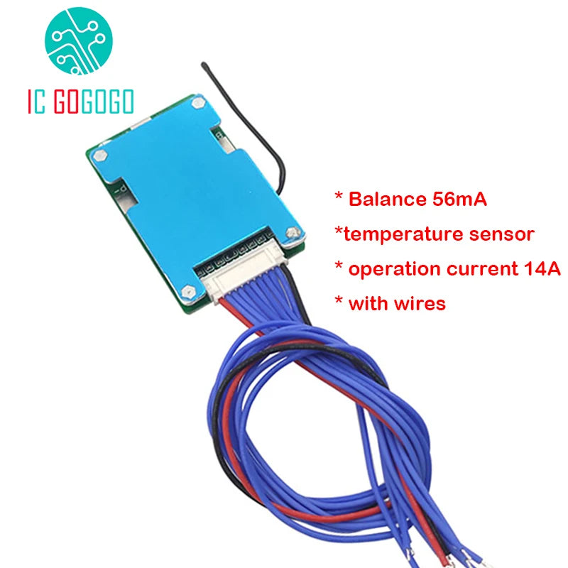 with Temperature Sensor 10S 42V BMS Lipo Li-ion Cell Pack 10 Series 36V 15A 20A Lithium Battery Protection Board Balance eBike