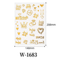 Fashionable Printed Waterproof and Luminous Body Gold Foil Stickers Waterproof Metallic Temporary Tattoo Stickers