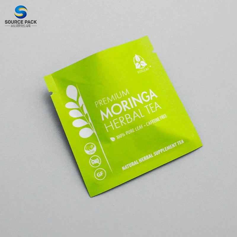 Customization Flat Pouch for Tea Bags Mylar Bag Sachet for Tea Packaging Mini Portable