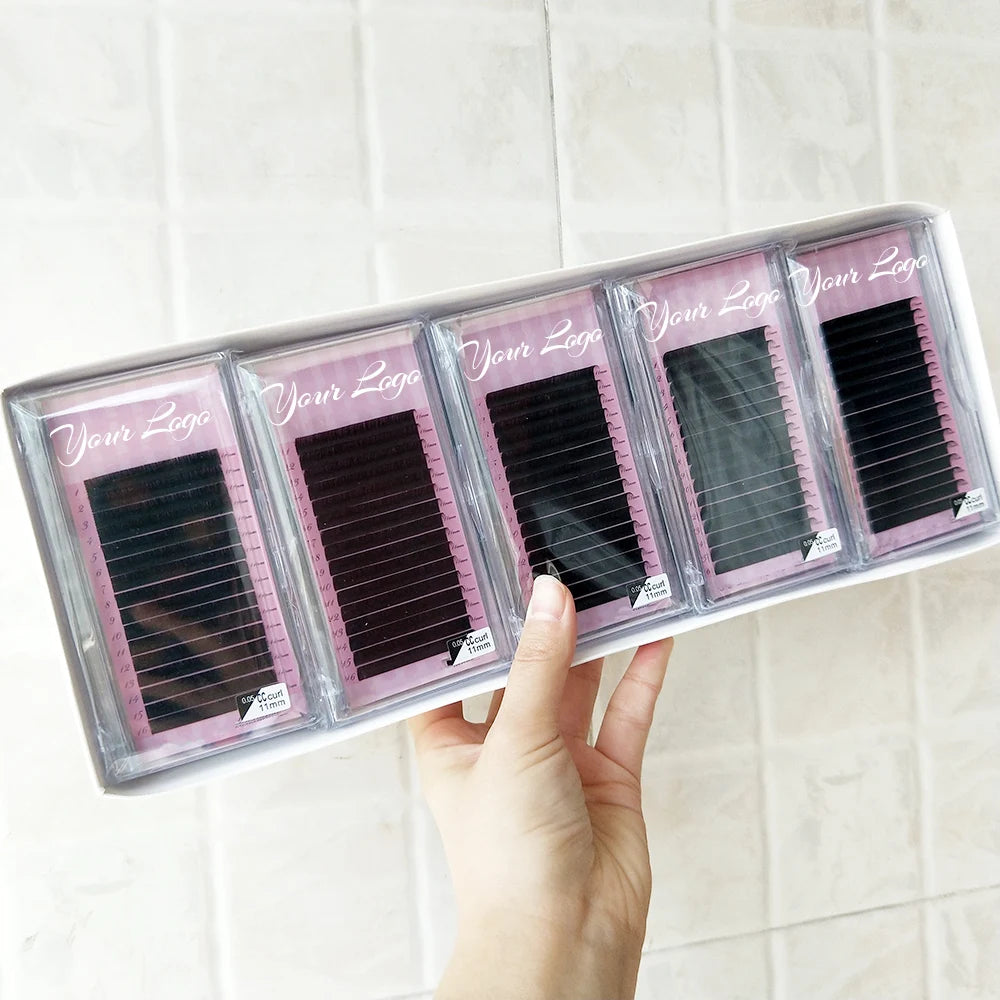 Easy Fanning Professional in Korea PBT Mink Natural Lashes Volume C D Dd Curly Cashmere Tray 0.15 Individual Eyelash Extensions