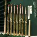 1/12Pcs Nail Art Brush Metal Snake Handle Nail Liner Brush Stripe Pattern Painting Brush Acrylic UV Gel Extension Drawing