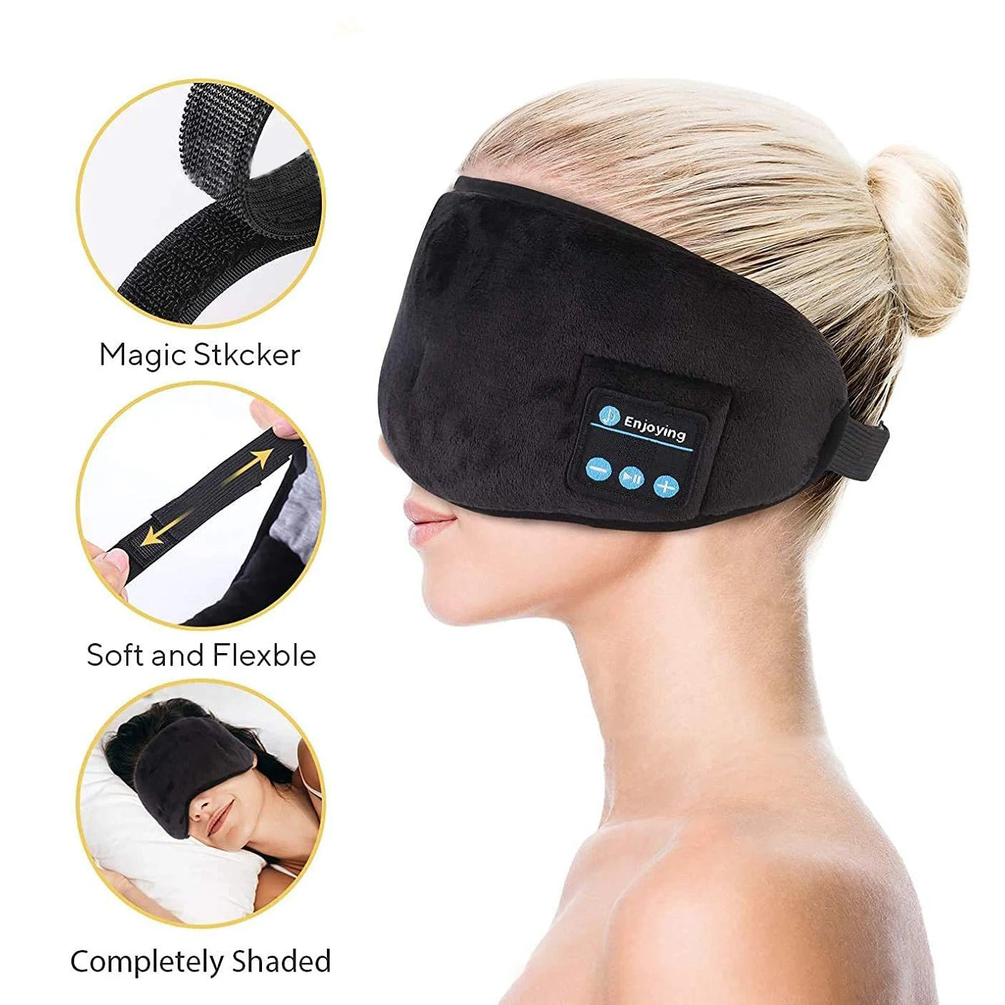 Hot Sleep Sound Microphone Eye Mask Wireless Blue Tooth Headset Eye Mask Music Multifunctional Use Eye Mask Shading Light